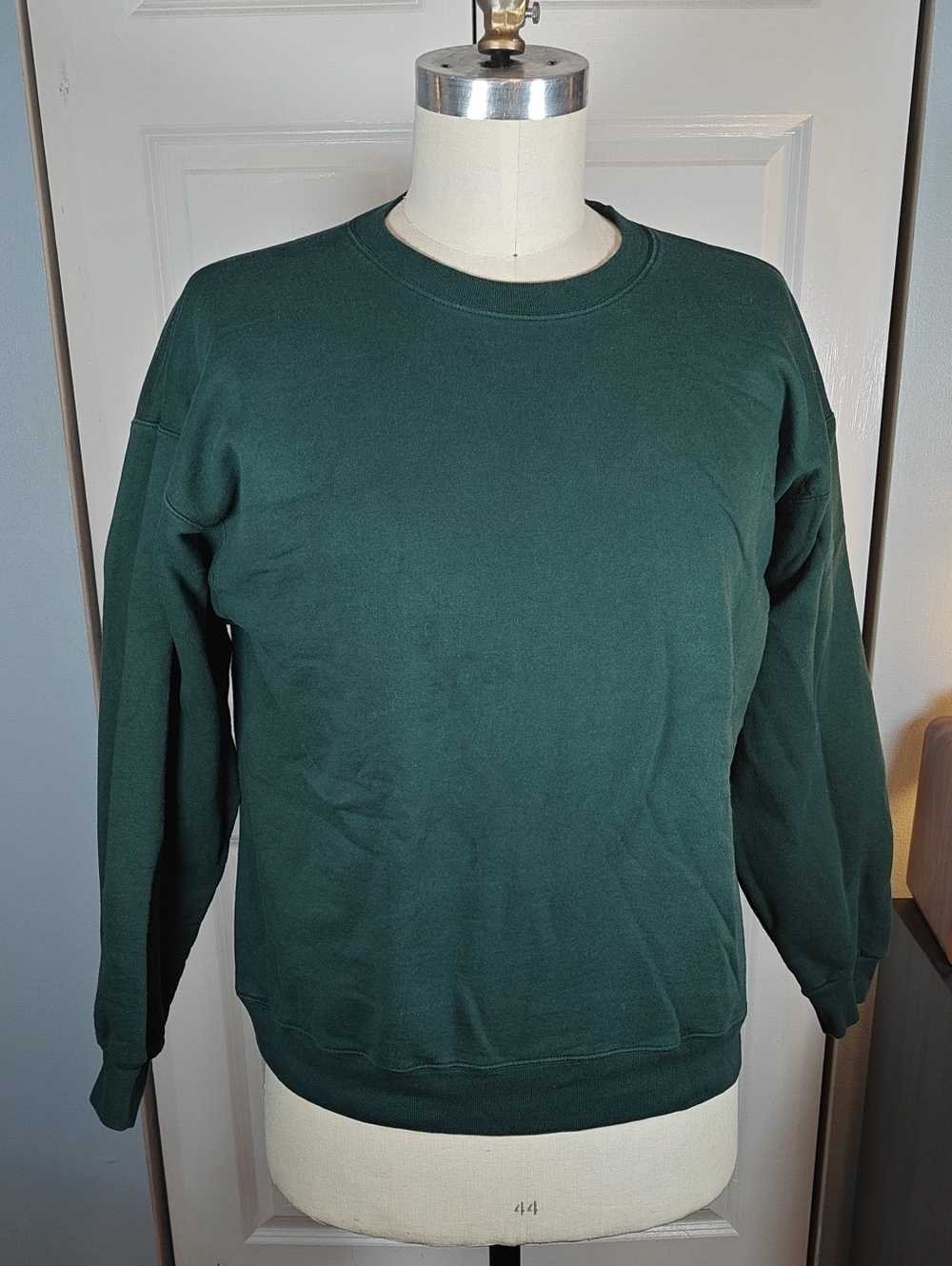 Hanes Men Dark Forest Green Heavyweight Crewneck Sweatshirt Large